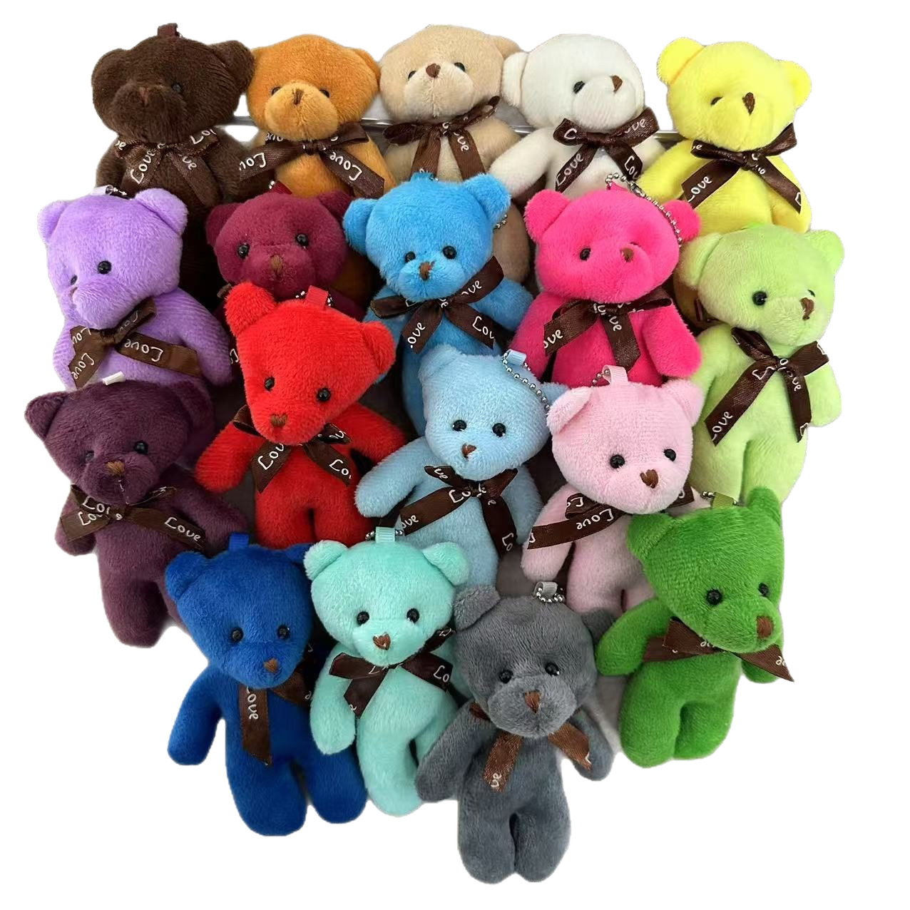 Bow Tie Bear Plush Toy Keychain Pendant One-Piece Bear Bouquet Bag Accessories Creative Doll Gift Wholesale