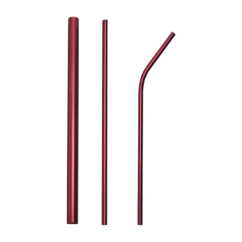 Cross-border direct selling 304 stainless steel straw set creative color metal straw beverage coffee milk tea straw