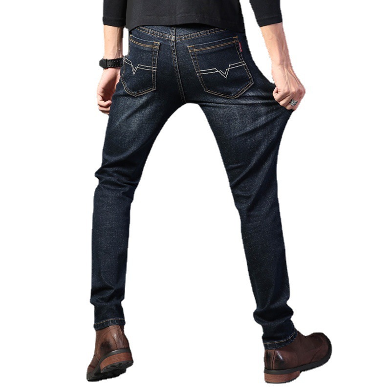 Longmao Jeans Summer Business Dress Jeans Men's Loose Straight Stretch Slim-Fit Longmao Men's Casual Pants