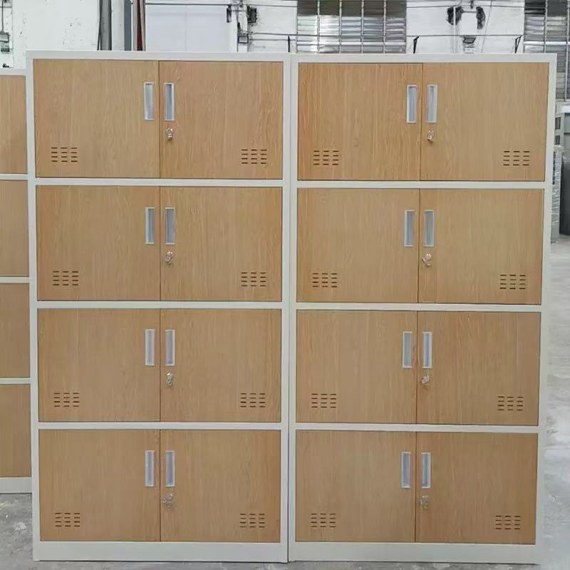 Steel Wood Grain Locker Student Dormitory Storage Cabinet Employee Dormitory Iron Locker Financial Voucher File Cabinet