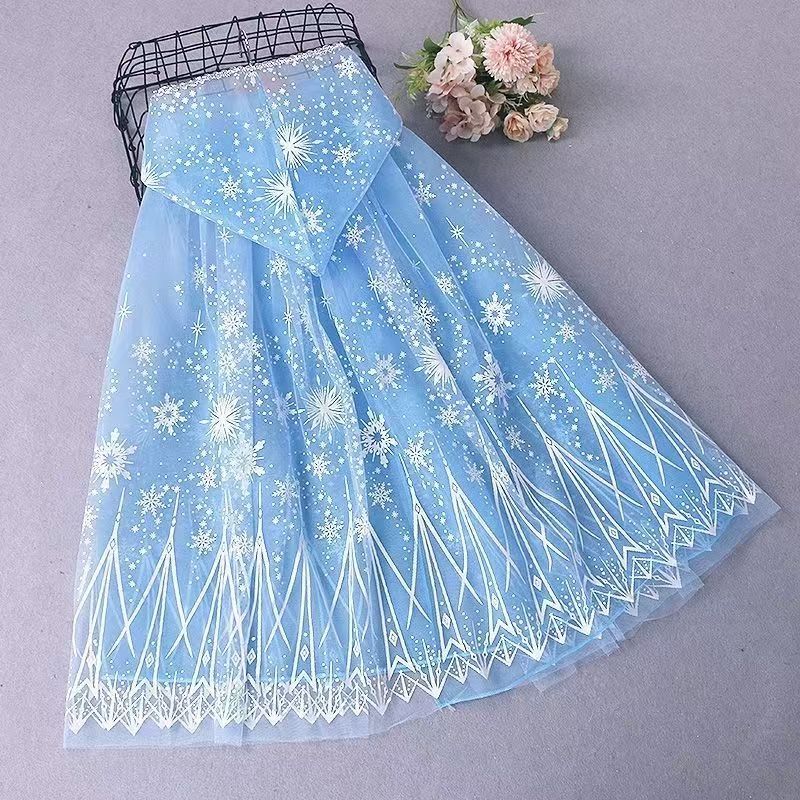 Elsa Colorfulful Cloak Luminous Cloak Kidsren's Christmas Costume Cross-Border Led Light Anna Hooded Princess Cloak