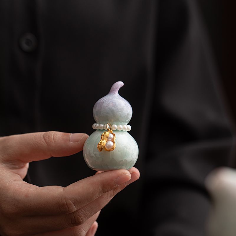 Mini Pendant Accessories Car Pendant Tea Pet Desktop Green Plant Tea Ceremony Gourd Tea Ceramic Creative Gourd Ornaments