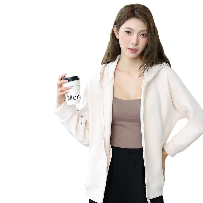 Autumn and Winter Pure Color New Style Hooded Cardigan Knitted Sweatshirt for Men and Women, Casual Loose Jacket with Logo Printable