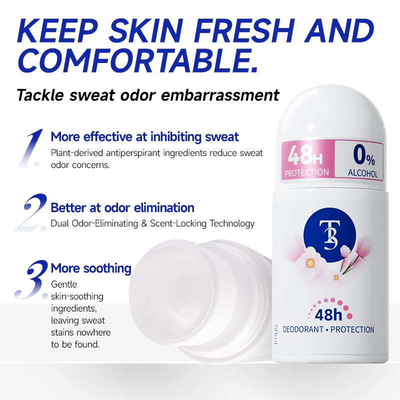 Cross-Border Refreshing Sweat Beads Antiperspirant Portable Underarm Deodorant for Men and Women Sweat Beads Manufacturer English Version Wholesale