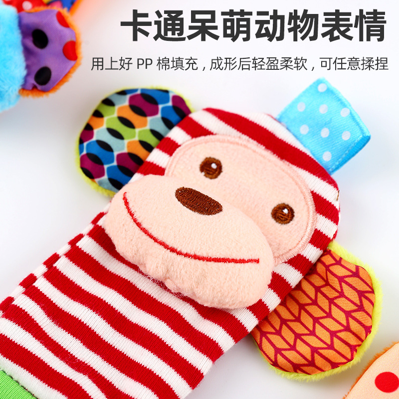 Infant Wrist Socks with Rattles and Crinkle Paper, 4-Piece Set, Toy Manufacturer, Wholesale in Stock, Interactive Educational Bells