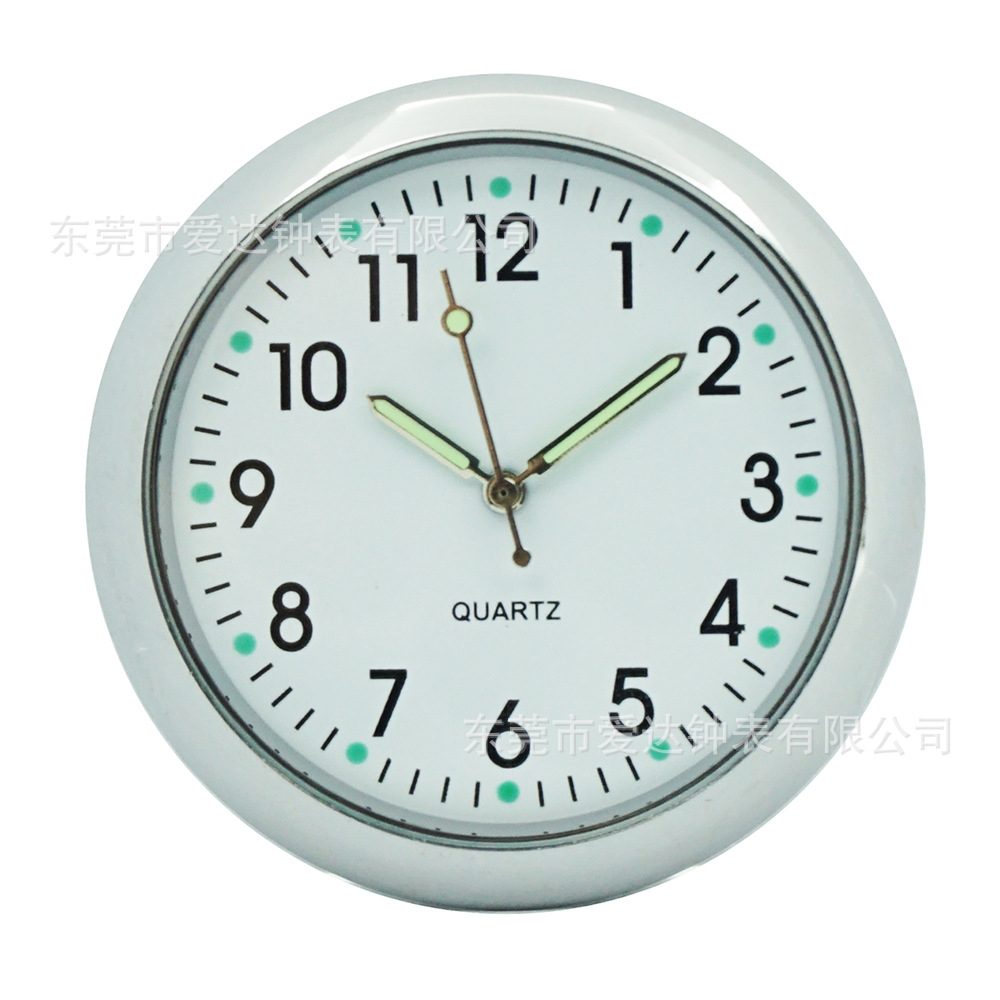 Luminous Watch 40mm Car Decoration Clock Car Clock Creative Quartz Watch Ornaments Small Round Watch Bracket