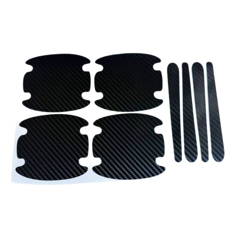 Car Carbon Fiber Pattern Door Bowl Sticker Universal Door Handle Protective Sticker Paint Anti-Scratch Protection Sticker Anti-Collision Strip Decorative Sticker