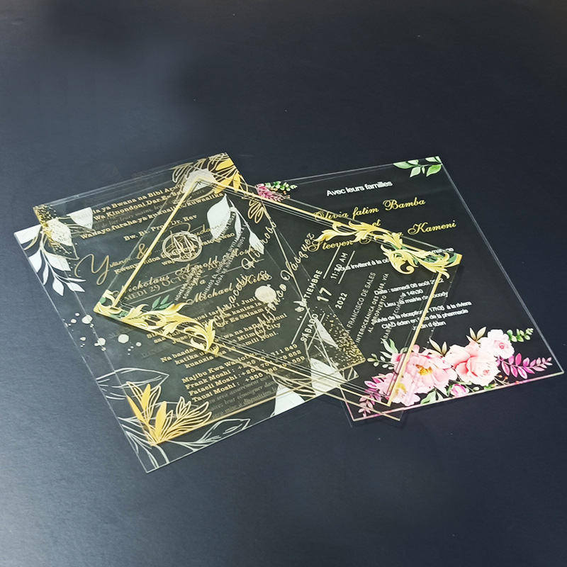 uv printing acrylic invitation card invitation letter invitation card birthday wedding banquet card printing glass making wholesale