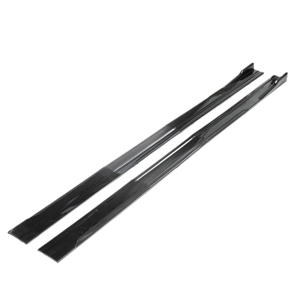 Car Universal Side Skirt Split 4-Segment 2.2cm Modified Small Surround Side Shovel 2m Bright Black and Red Side Skirt Blade