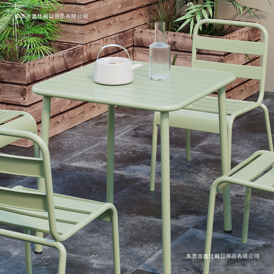 Nordic Designer Outdoor Courtyard Table Villa Iron Open-Air Dining Table Waterproof Table Modern Simple Balcony Square Table