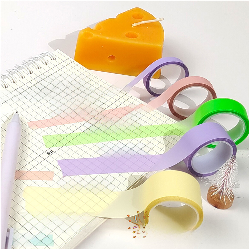 Macaron Sticky Note Stationery Tape Can Be Peeled Off Transparent Sticky Notes for Students Waterproof Japanese Style Handbook Stickers DIY Decoration