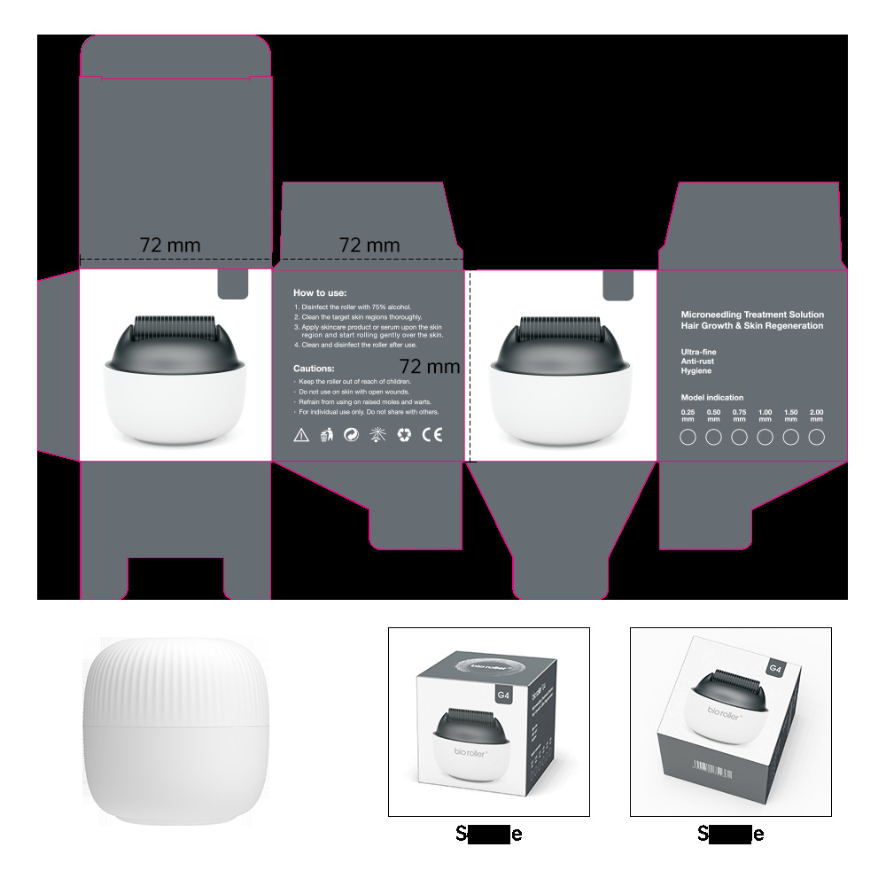 Cross-Border Biorollerg4 Micro-Needle Roller 1200 Needles Home Use Introduction Device Micro-Needle Stamp