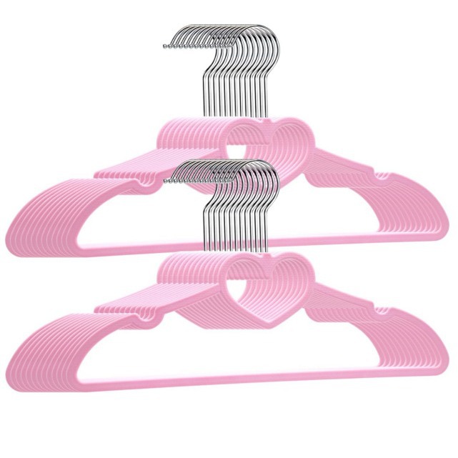 2024 New Cross-Border Heart-Shaped Clothes Hangers, Plastic Non-Slip Wet and Dry Dual-Use Hangers, Factory Direct Wholesale Clothes Drying Racks