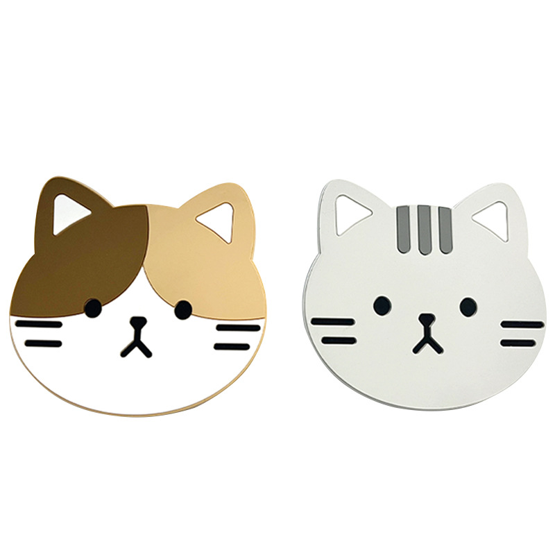 Creative Cute Cat Puppy Coaster Shaped PVC Soft Rubber Heat Insulation Anti-fouling Anti-slip Mat Drawer Desktop Waterproof Mat