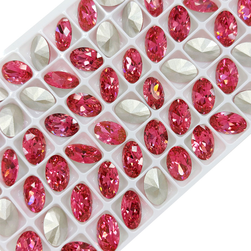 Cross-Border Hot Selling Flash Thin Egg Pigeon Egg Nail Art Diamond High Quality Pointed Base Special-Shaped K9 Glass Diamond DIY Pile Diamond Wholesale