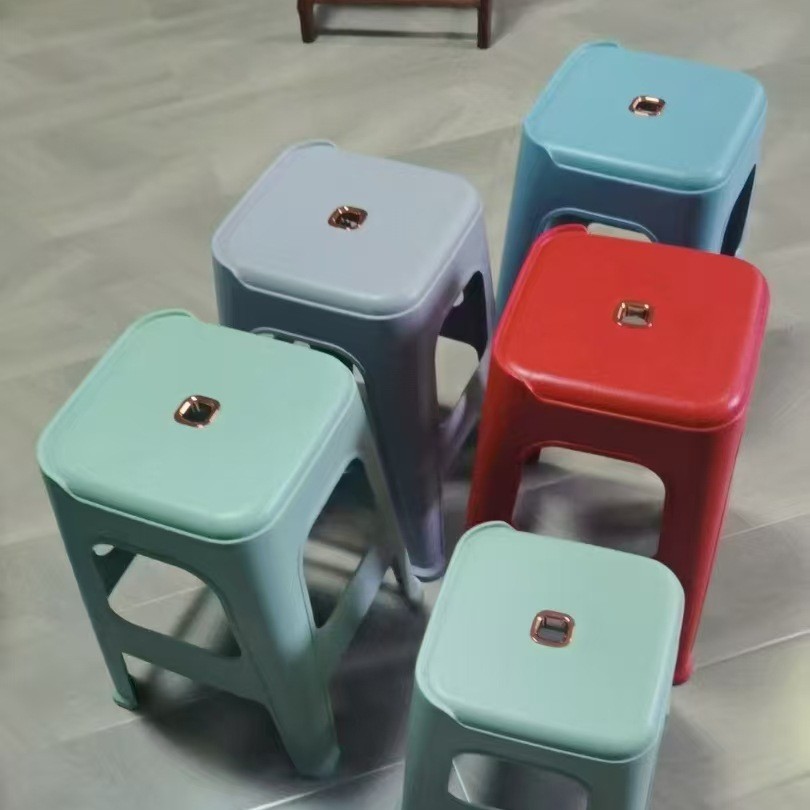 Manufacturer Wholesale Household Plastic Stools Thickened Living Room Adult Benches Stackable Simple Conference Plastic High Stools