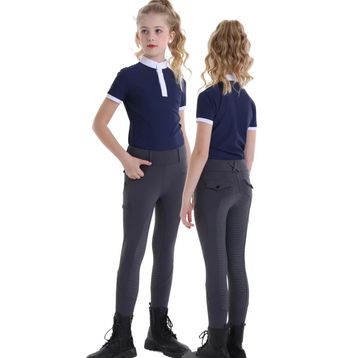 High-Waisted Slimming All-Season Quick-Drying Breeches, Wear-Resistant, Non-Slip, Breathable, Stretchy Equestrian Pants for Men, Women, and Children for Riding
