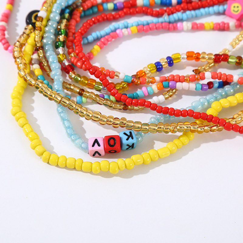 Rice Bead Waist Chain European and American Cross-Border Waist Chain Multi-Layer Candy Ins Fashion Bohemian Style Handmade Colorful Beads