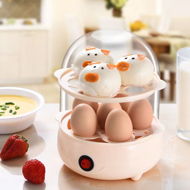 Wanpi Bear Egg Cooker Anti-Dry Burning Small Egg Steamer Mini Boiled Egg Custard Machine Home Breakfast Artifact