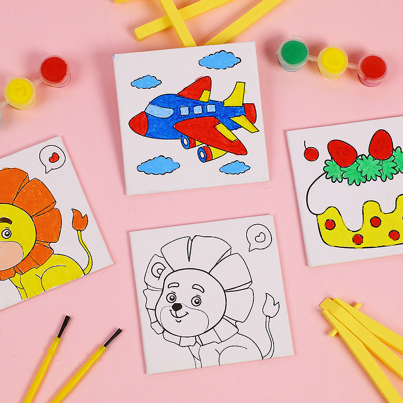 Cartoon DIY desktop small drawing board children coloring graffiti painting toys kindergarten early education shelf painting ornaments