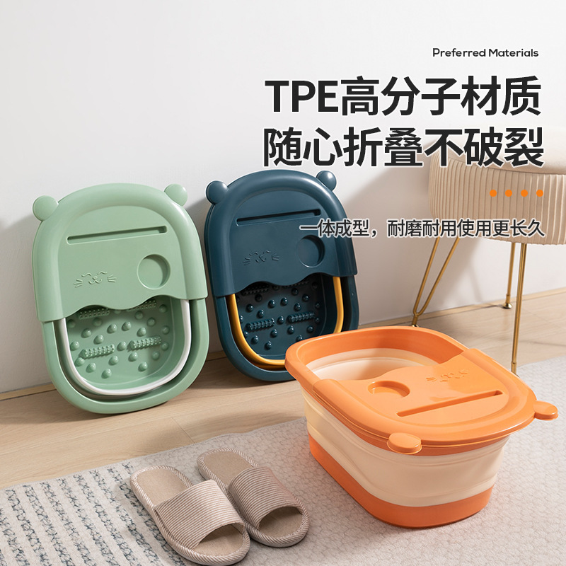 Foldable Foot Tub Household Foot Massage Foot Soaking Artifact Foot Washing Basin Deepens Space-saving Foot Soaking Bucket Wholesale