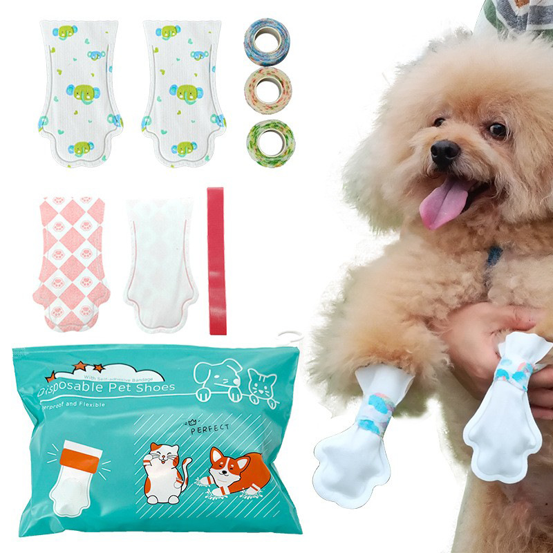 Manufacturers Pet Shoes Disposable Foot Cover Dog Shoes Decoration Waterproof Wound Protective Cover Anti-Dirty Dog Walking Artifact