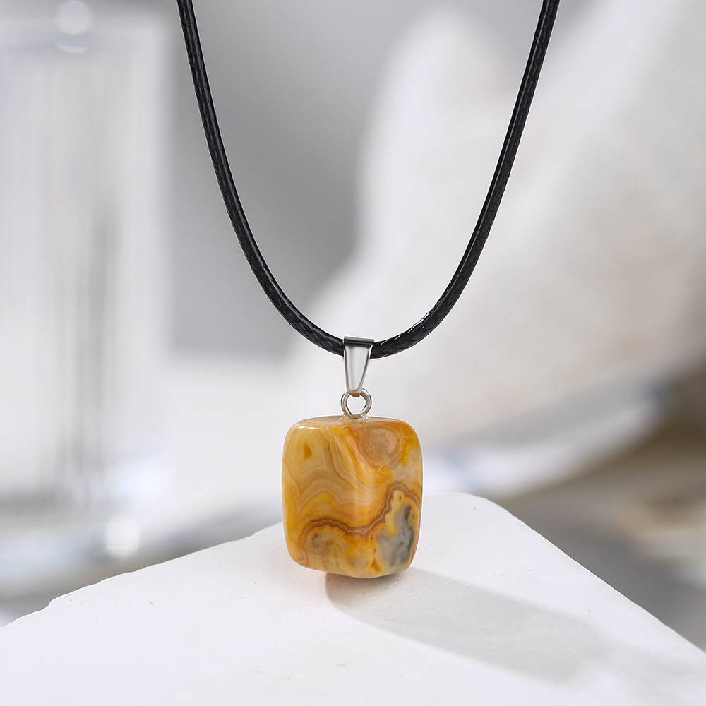 Zhuhang Jewelry Cross-Border Popular Natural Crystal Pendant Irregular Amethyst Lapis Lazuli Necklace Jewelry Wholesale