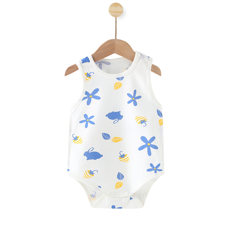 Baby Summer Pure Cotton Sleeveless Triangle Bag Fart Clothing Newborn Thin Breathable Baby Romper Jumpsuit