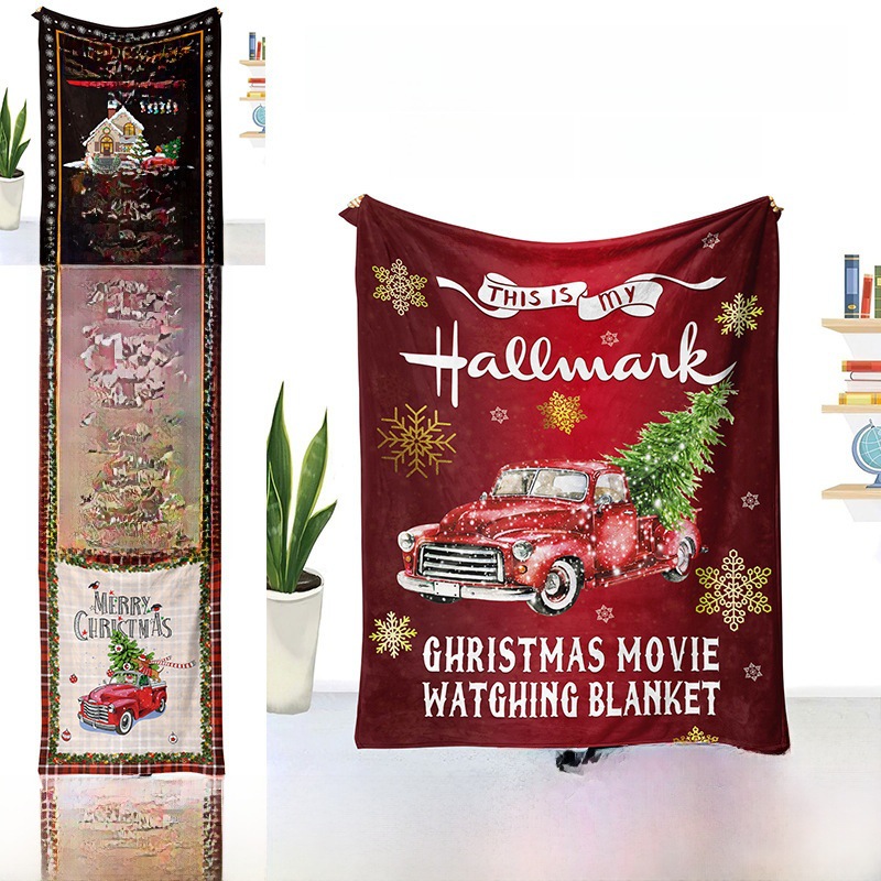 Wholesale thick flannel blanket thick warm office nap children wedding Christmas printing blanket