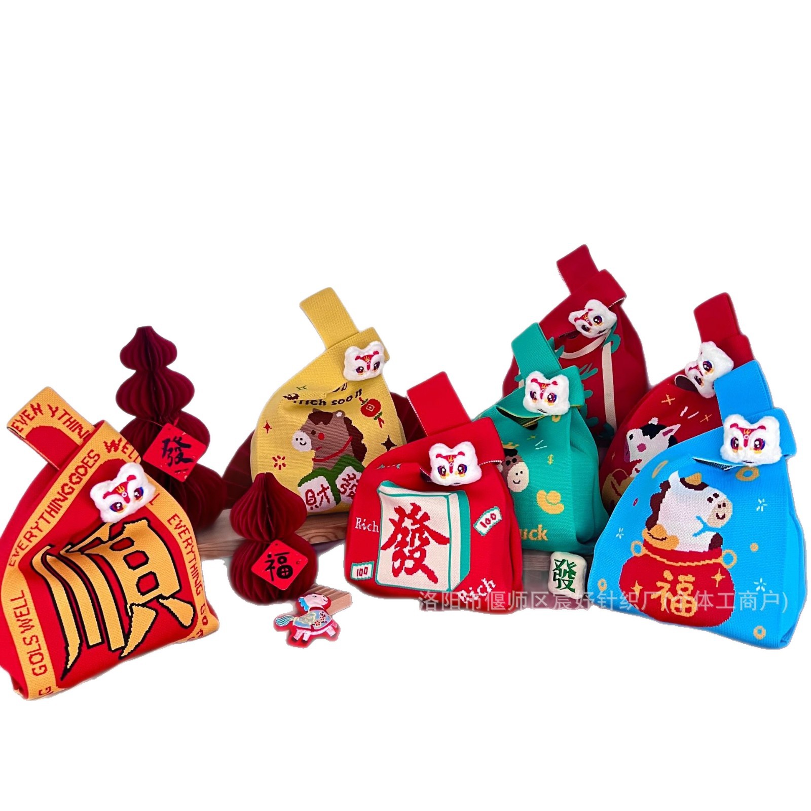 2026 Year of the Horse New Festive Knitted Handbag Handbag Portable Crossbody Bag Original Easiest for Match Gift Bag for Women