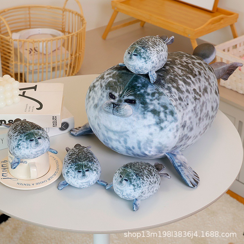 In-Stock Amazon Bestseller Japan Osaka Realistic Seal Cute Seal Plush Pillow Mother and Child Series Pillow