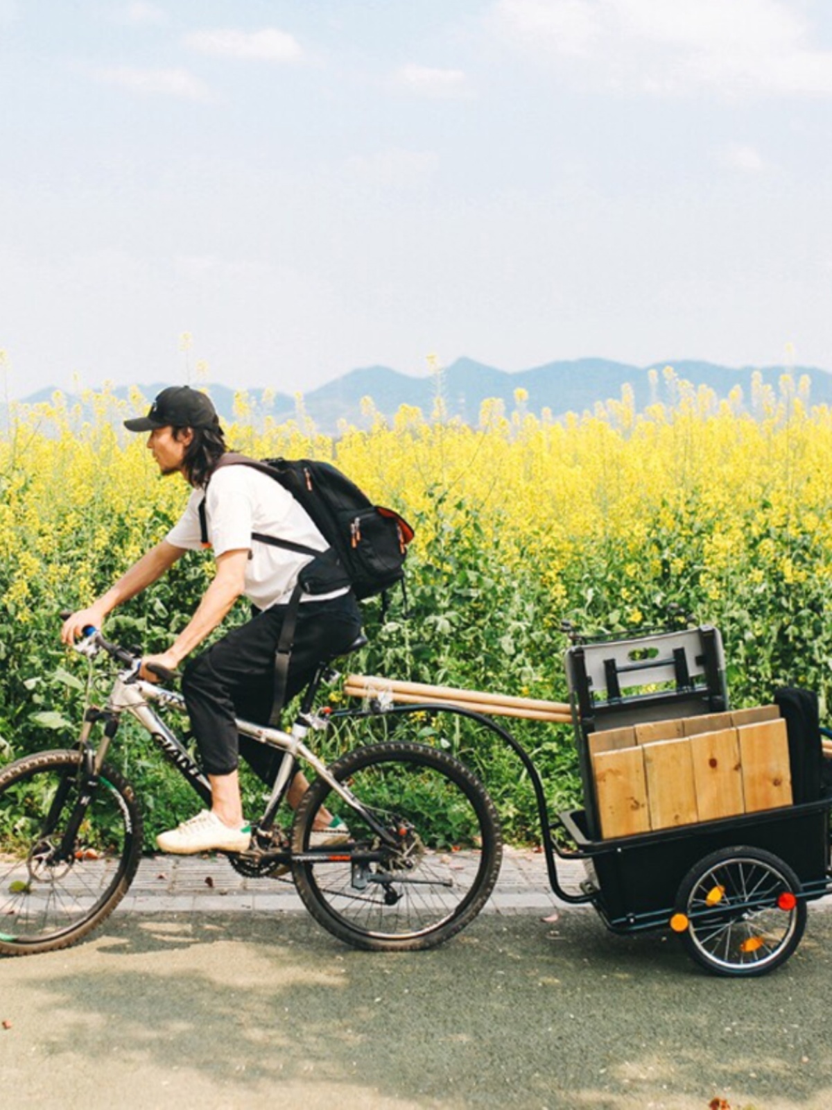 Прицеп для велосипеда, крепление для кемпинга, грузовой прицеп для животных, малый прицеп, задний родительский велосипед