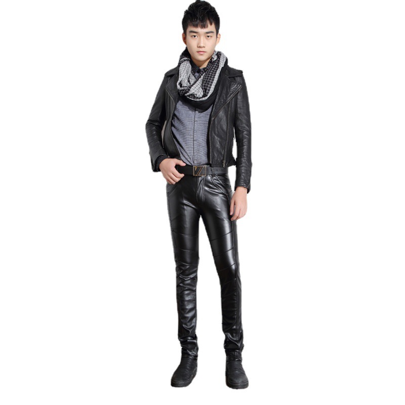 Autumn and winter men's leather pants Korean slim fit leggings men's leather pants casual men's pants Taobao foreign trade Wholesale