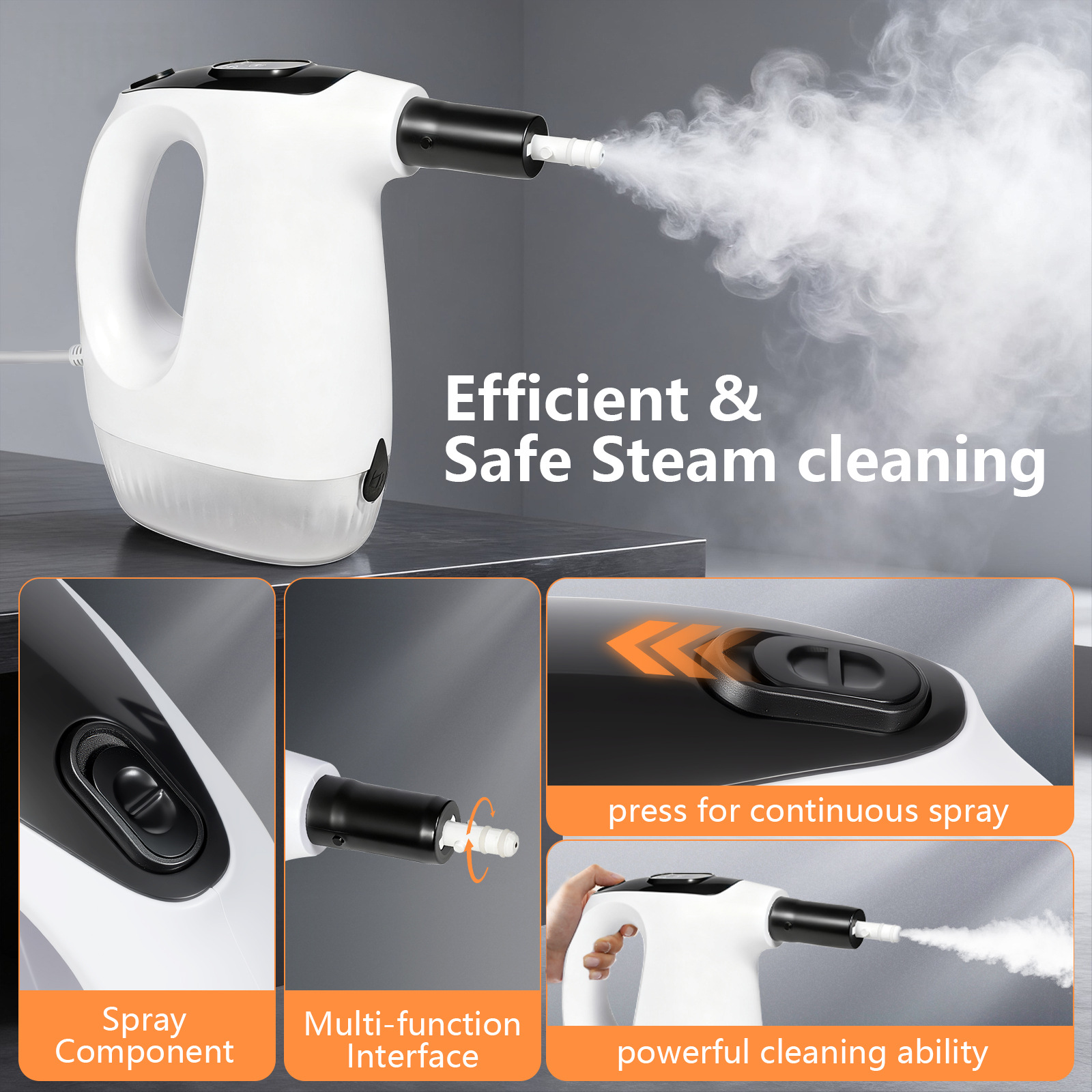 Cross-Border Steam Mop 1500W High-Power Multi-Functional Household Handheld High-Temperature Steam Cleaner Steam Mop