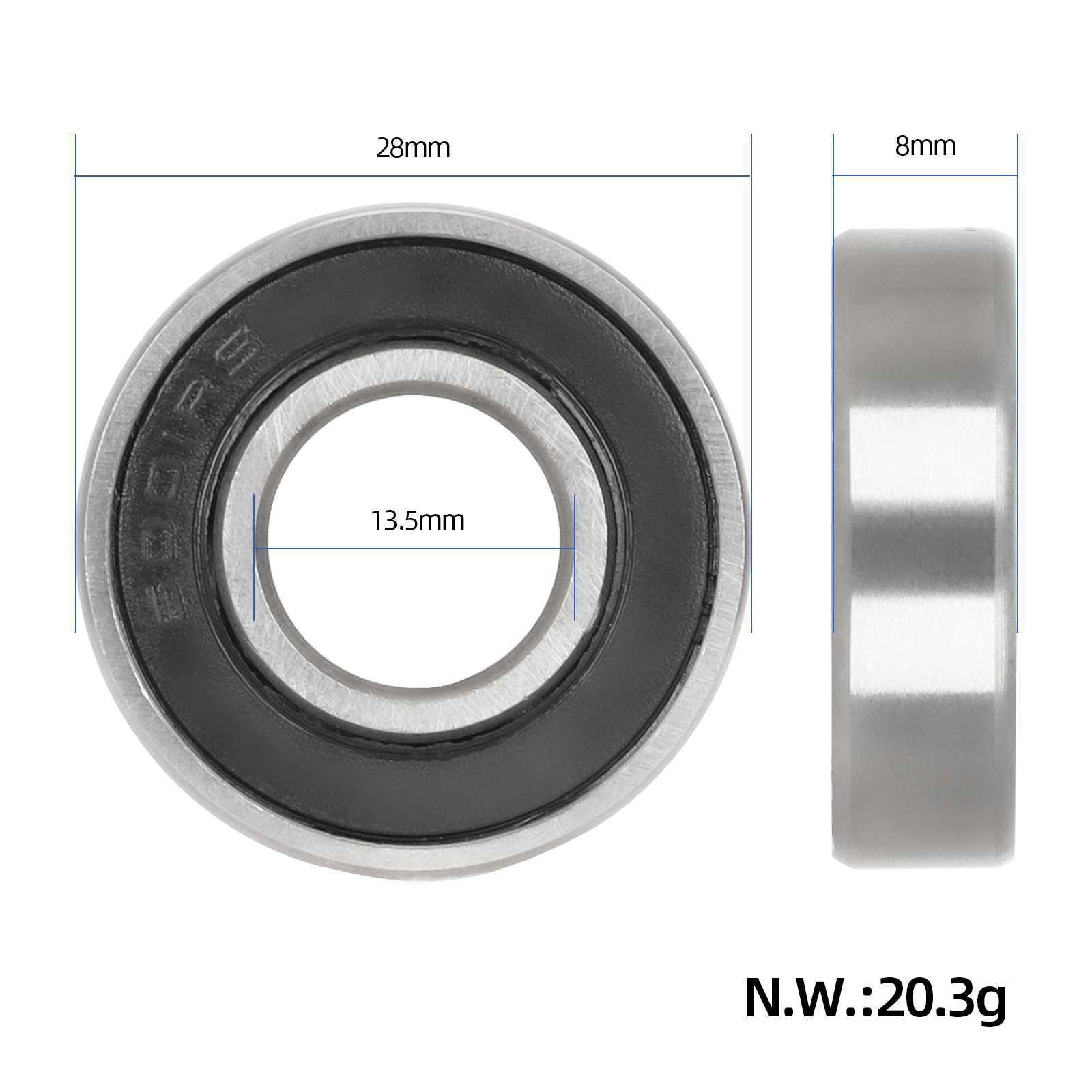 Electric Scooter Rear Hub Bearing 6001/6002Rs for M365 No. 9 Scooter Ball Bearing Accessories