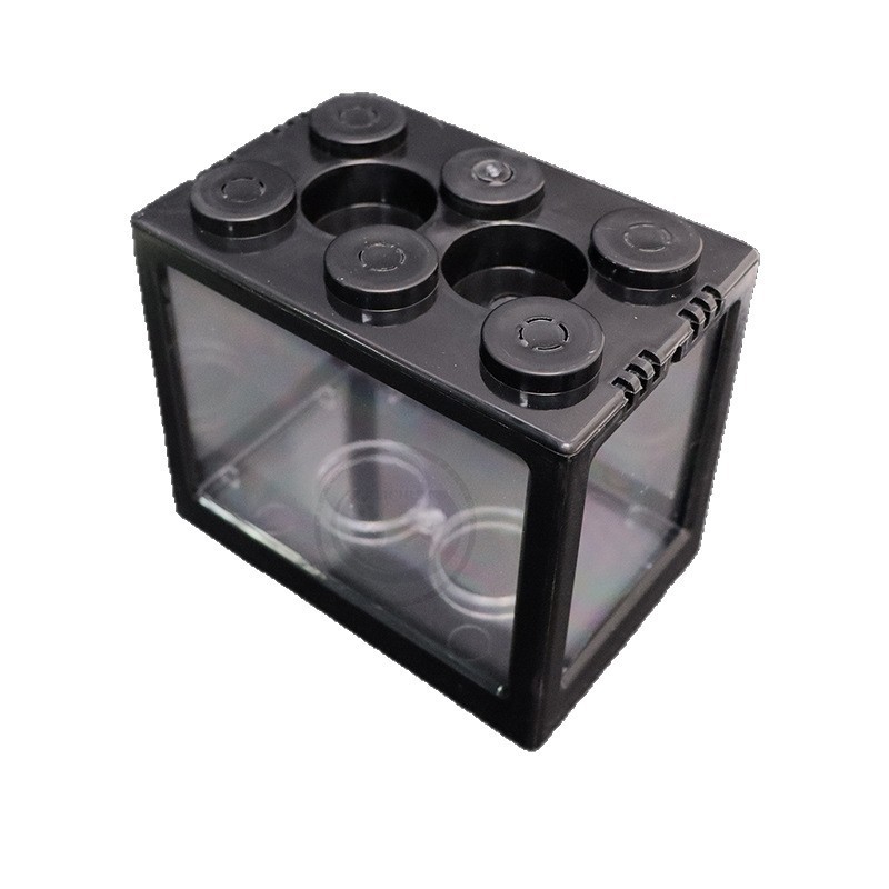 Double-Compartment Ornamental Fish Tank for Thai Bettas, Small Living Room Betta Fish Tank, Plastic High-Transparency Building Block Fish Tank