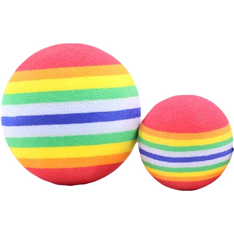Eva Cross-Border Hot-Selling Rainbow Ball, Eva Ball, Sponge Toy Ball, Super Soft and Bite-Resistant Pet Self-Entertainment Ball with Label Wholesale