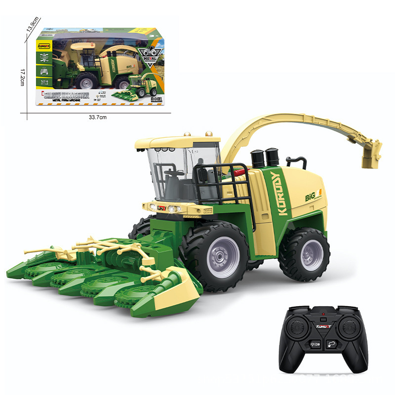 Electric Remote Control Farmer's Engineering Vehicle Large Alloy Tractor Harvester Fertilizer Transport Toy Children's Loader