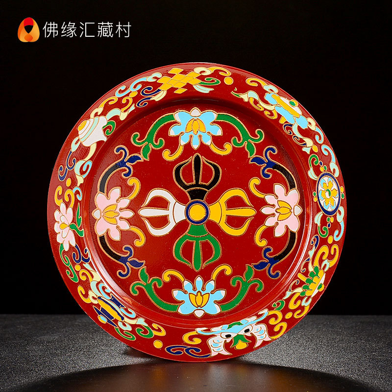 Fo Yuan Hui Cloisonne Manza Plate Repair Plate Copper Painted Household Fo Man Tea Romanda Plate Small Ornaments