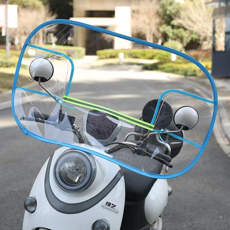 Foldable Electric Vehicle Front Windshield Scooter Motorcycle High-Definition Transparent Rainproof Film with Full Edge