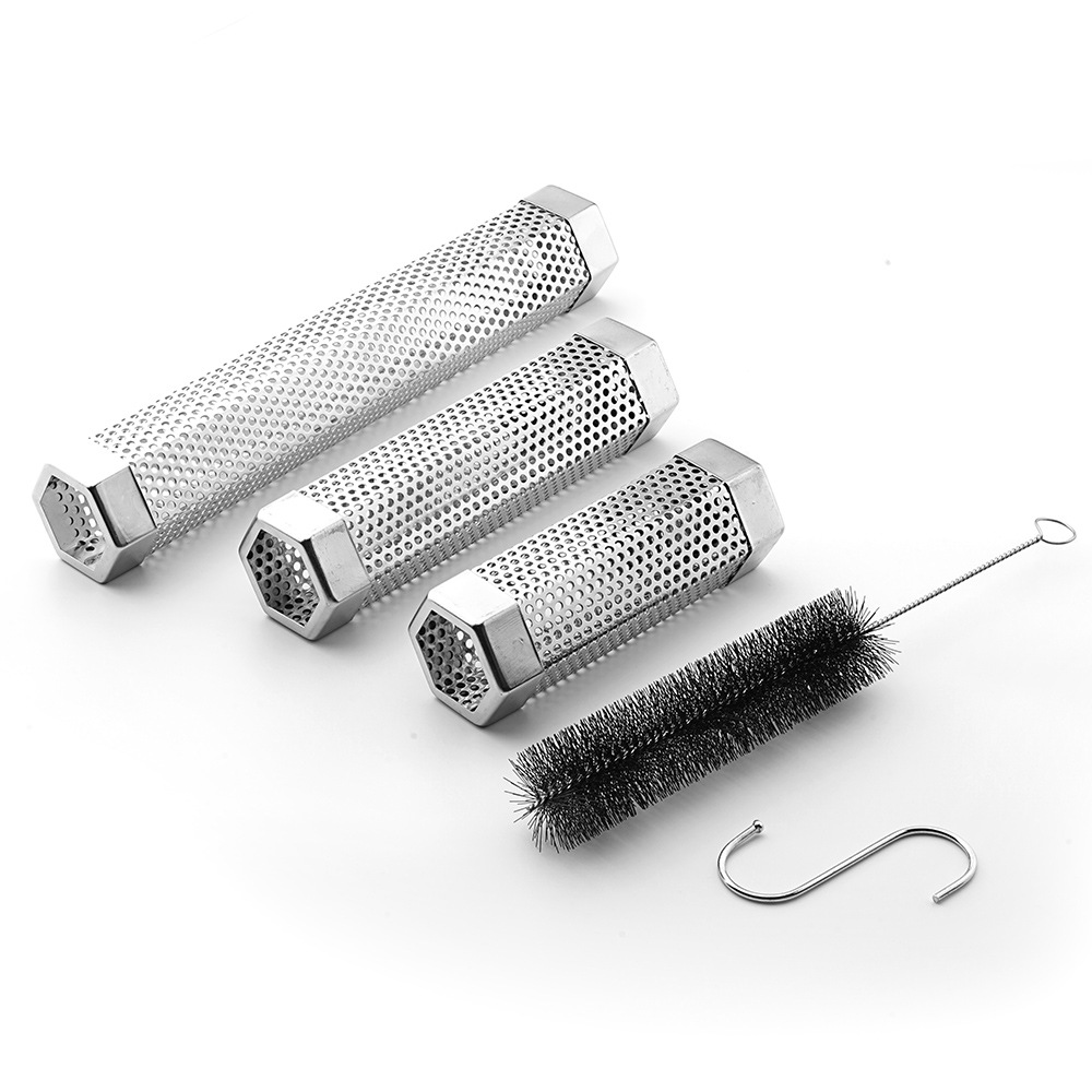 Stainless steel barbecue smoke tube cold smoke generator BBQ charcoal smoke tube outdoor barbecue fruit wood smoke tube