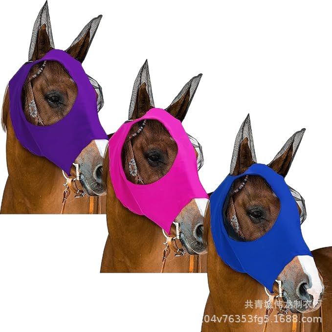 Equestrian Supplies Horse Mask Anti-Mosquito and Fly Bites Breathable Horse Hood Horse Eye Mask