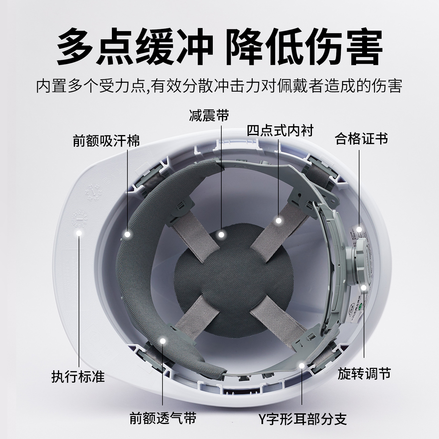 Customized Abs Safety Helmet Construction Site National Standard Customized Logo Printing Classy Construction Breathable Leadership White Engineering