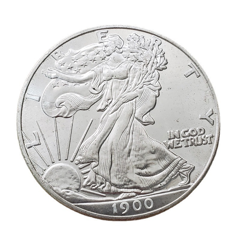 Antique Handicrafts Brass Material American Statue of Liberty White Silver Dollar Commemorative Coin