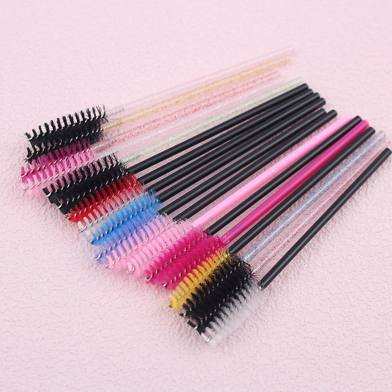 Disposable eyelash brush color eyelash comb eyebrow brush portable disposable makeup brush solid rod eyelash tool