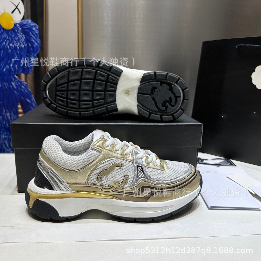 Ku Series Silver Horn King 2025 New Thick Bottom Casual Colorblock Mesh sneaker Thick Bottom Torre Shoes Women