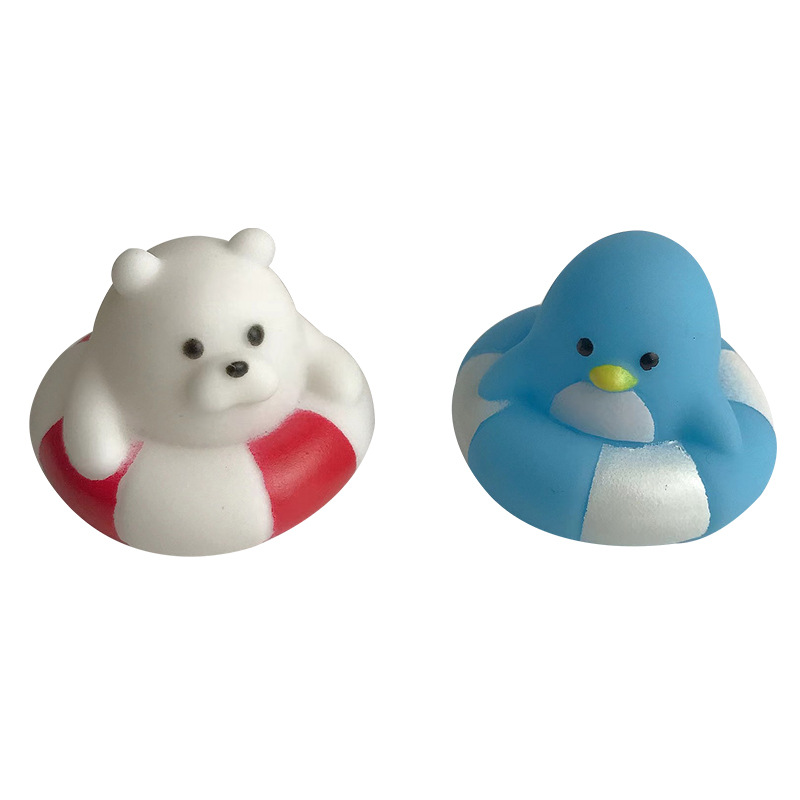 Swimming ring small white bear bath toy baby bath water toy boys and girls bath bath bath bath toy