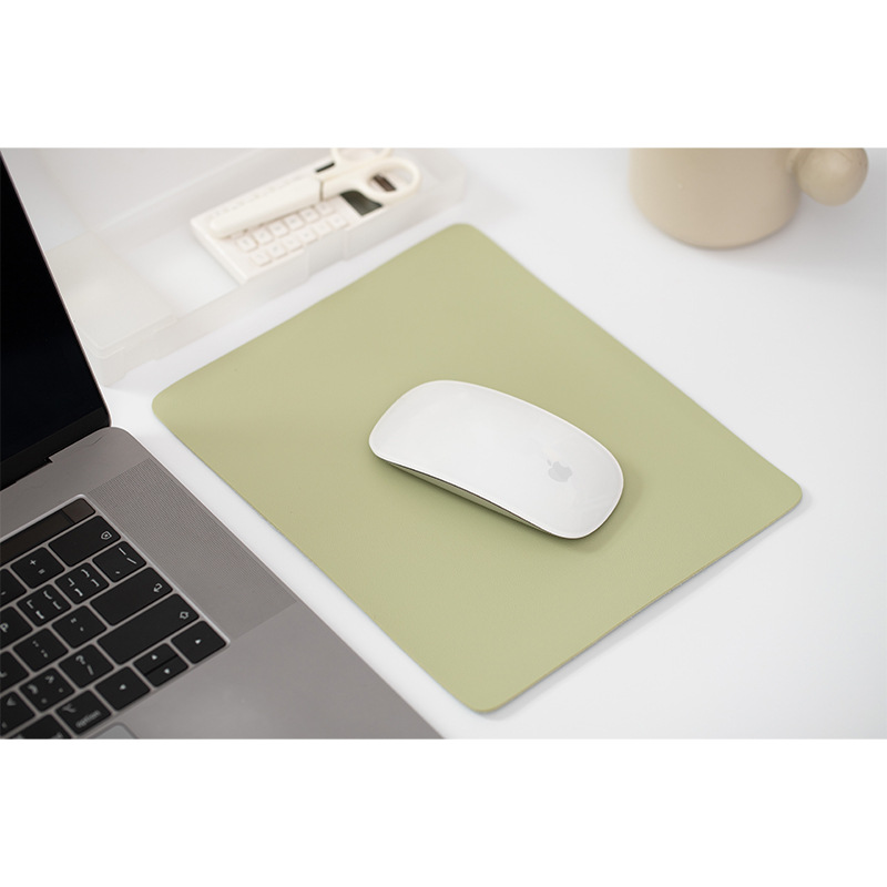 Solid Color Leather Mouse Pad Non-Slip Thermal Insulation Laptop Office Desk Mat Custom Simple small size Mouse Desk Mat