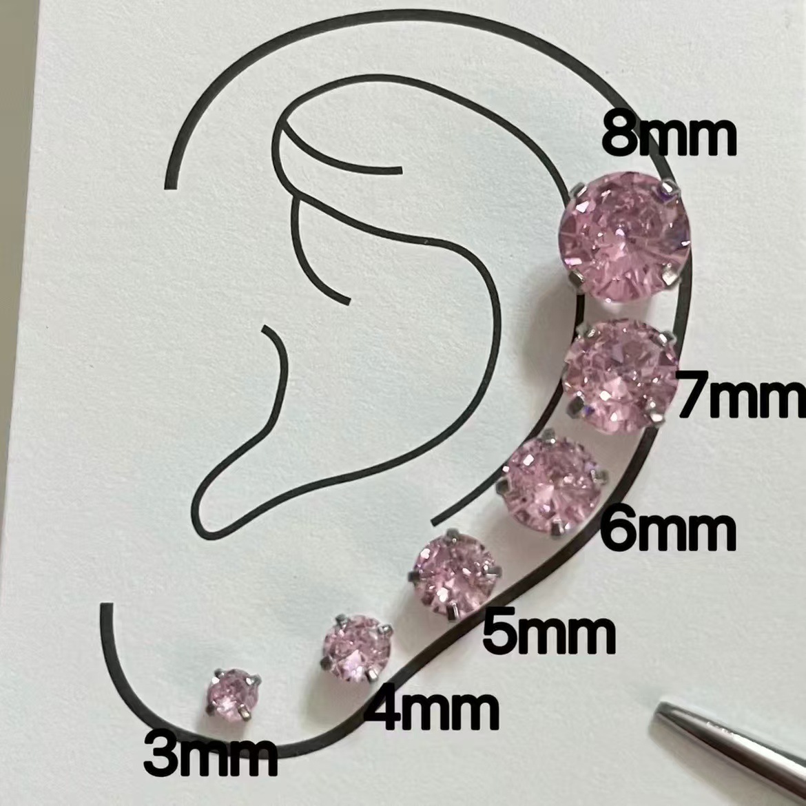 Hot sale titanium steel outer teeth super flash mini color zirconium inlaid zirconium thread diy earrings lip nails nose nails piercing accessories