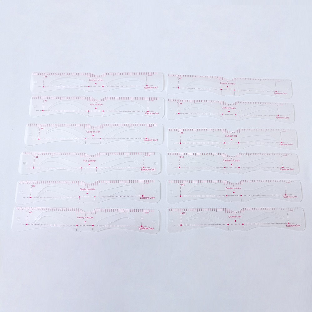12Pc Eyebrow Card Head-Mounted Eyebrow Card Asia Taimei European and American One-Piece Eyebrow Card Beginner Eyebrow Sticker Eyebrow Artifact